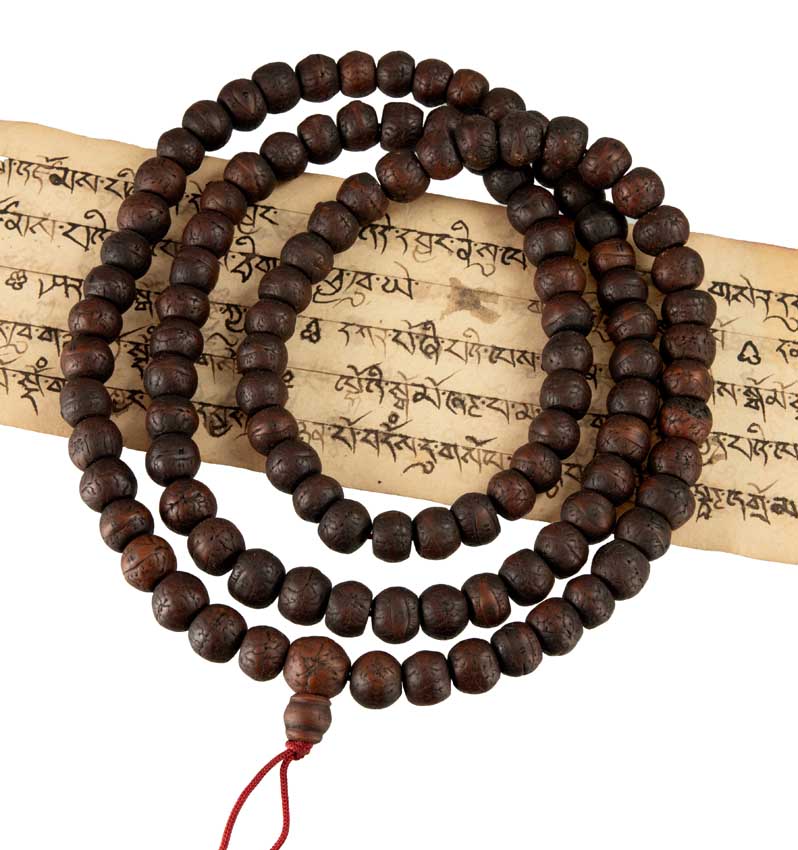 Ancien Mala Tibétain De Moine Bouddhiste – Bodhi Tree En Graines De Bodhi Véritables