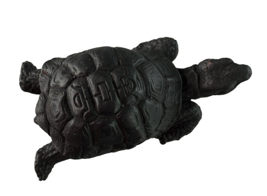 Figurine Tortue En Résine Noire – Symbole Asiatique De Longévité