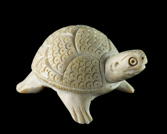 Figurine Tortue En Saponite – Statue Sculptée Faite Main D’Inde
