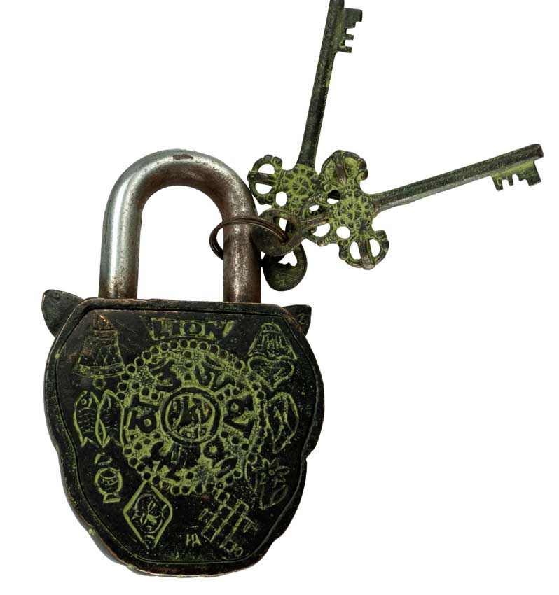 Cadenas Décoratif Tête De Lion Avec Mantra Om Mani Padme Hum – Artisanat Du Népal