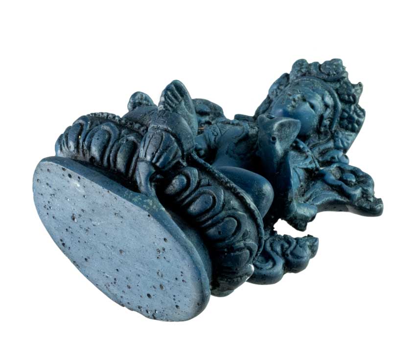 Statuette Bouddhiste Tara Verte En Résine Bleu Lapis – Artisanat Du Népal