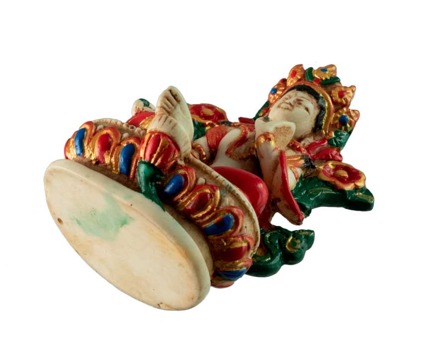 Statue Bouddhiste Tara Verte En Résine – Symbole De Compassion Et De Méditation