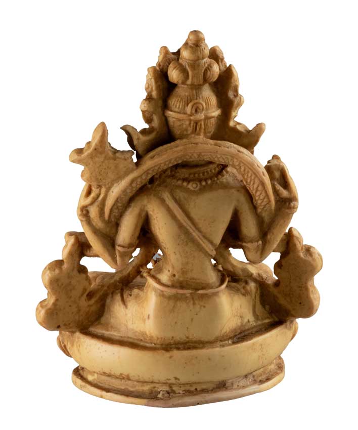 Statue Chenrezig en Résine Marron Clair – Artisanat Bouddhiste du Népal