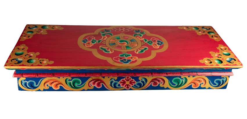 Table de Méditation Tibétaine en Bois – Artisanat Traditionnel du Népal