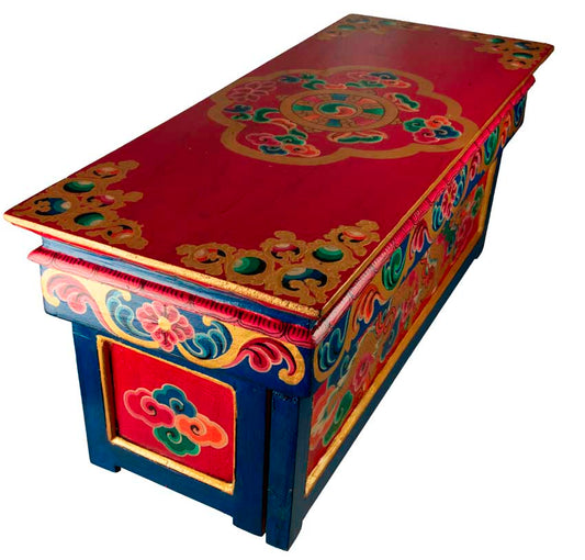 Table de Méditation Tibétaine en Bois – Artisanat Traditionnel du Népal