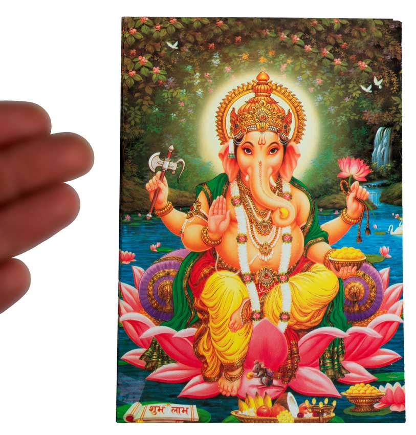 Carte Postale Ganesh Assis Sur Un Lotus – Art Indien Traditionnel