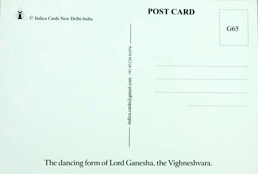 Carte Postale Ganesh À Trois Têtes – Art Hindou Traditionnel De L’Inde