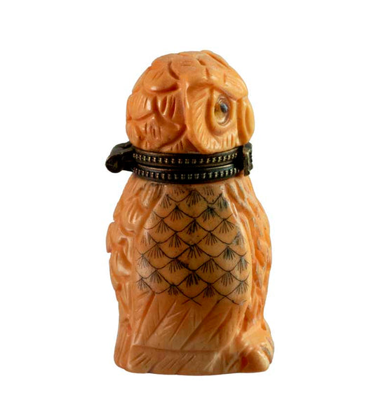 Petite Boîte Décorative Chouette En Os – Artisanat Chinois