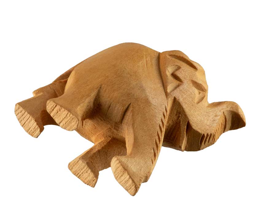 Statuette Éléphant En Bois – Artisanat Indien