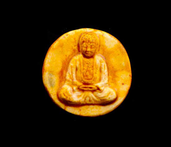 Pendentif Bouddha en Position Lotus en Céramique