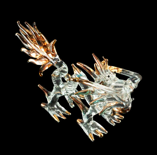 Figurine Dragon en Verre – Sculpture Décorative et Élégante