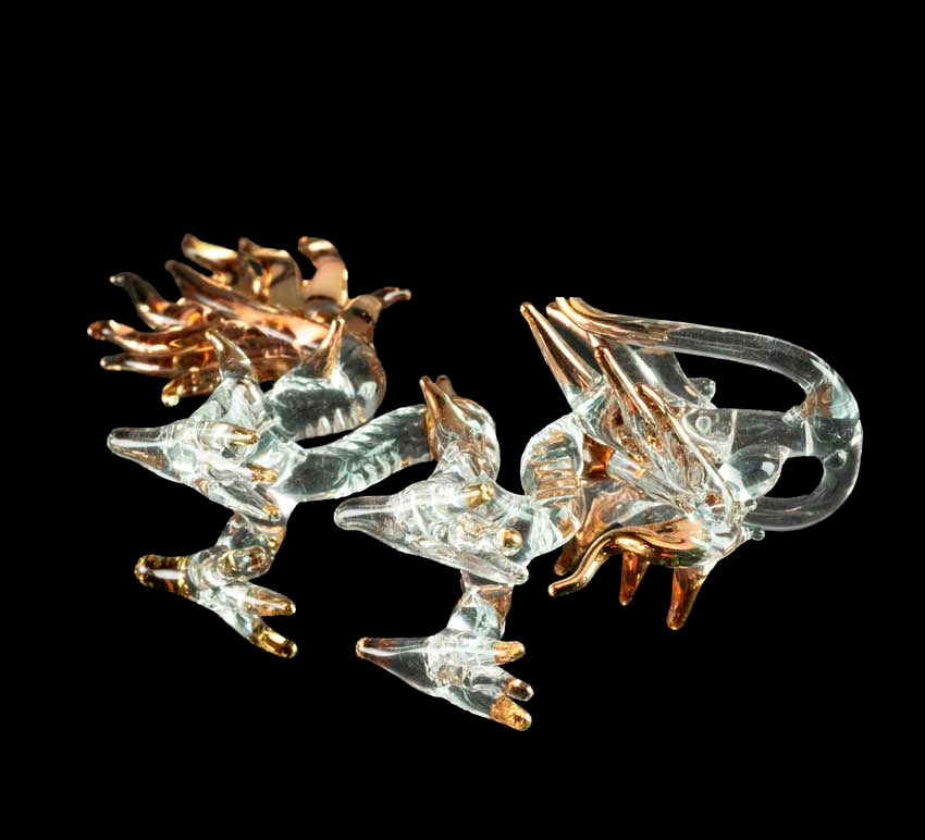 Figurine Dragon en Verre – Sculpture Décorative et Élégante