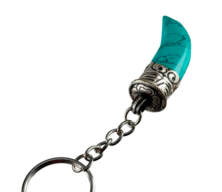 Porte-Clé Griffe de Tigre Bouddha en Métal et Résine – Népal
