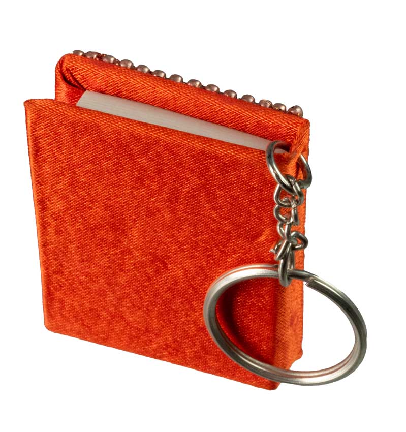 Porte-Clés Carnet Mémo Orange Décoratif Artisanal du Népal
