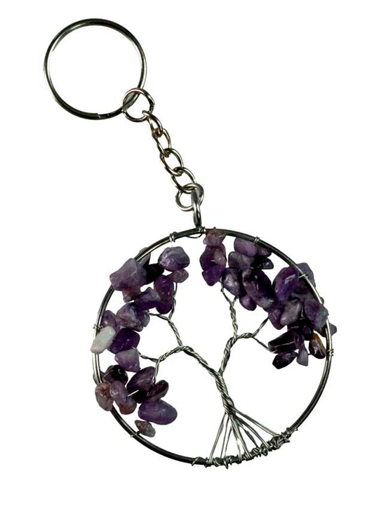 Arbre de Vie Violet – Bijou de Sac et Porte-Clés en Métal