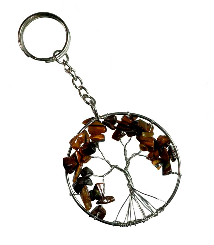 Arbre de Vie Marron – Bijou de Sac et Porte-Clés en Métal