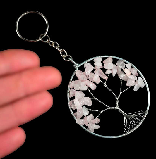 Arbre de Vie Rose – Bijou de Sac et Porte-Clés en Métal