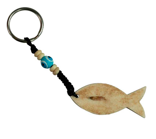 Porte-Clé Poisson Artisanal – Artisanat du Népal en Os de Bovin