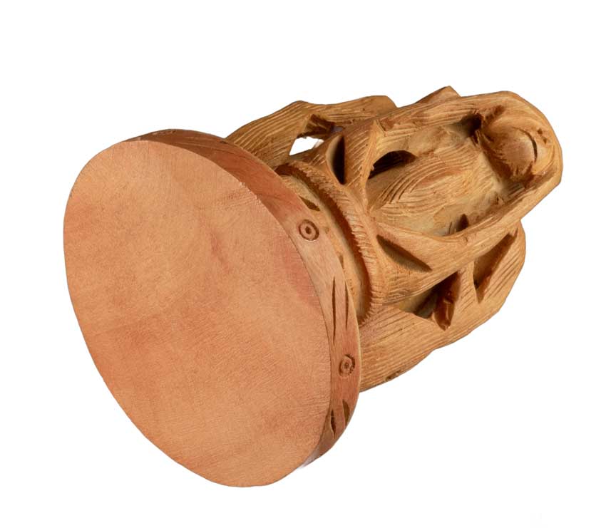 Statue 3 Singes De La Sagesse En Bois Sur Socle – Artisanat Indien