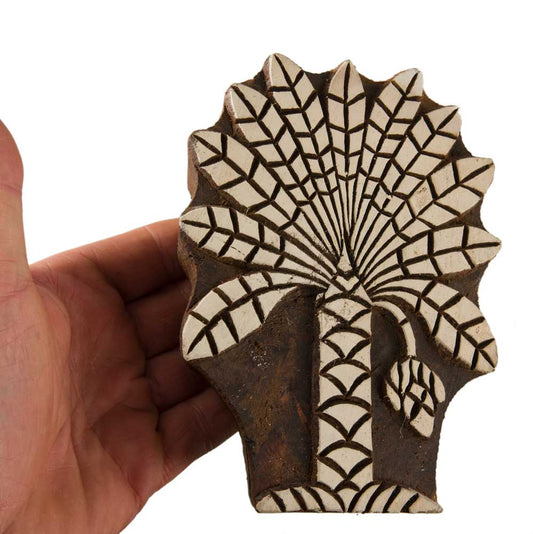 Tampon Encreur En Bois Sculpté – Motif Arbre De Vie