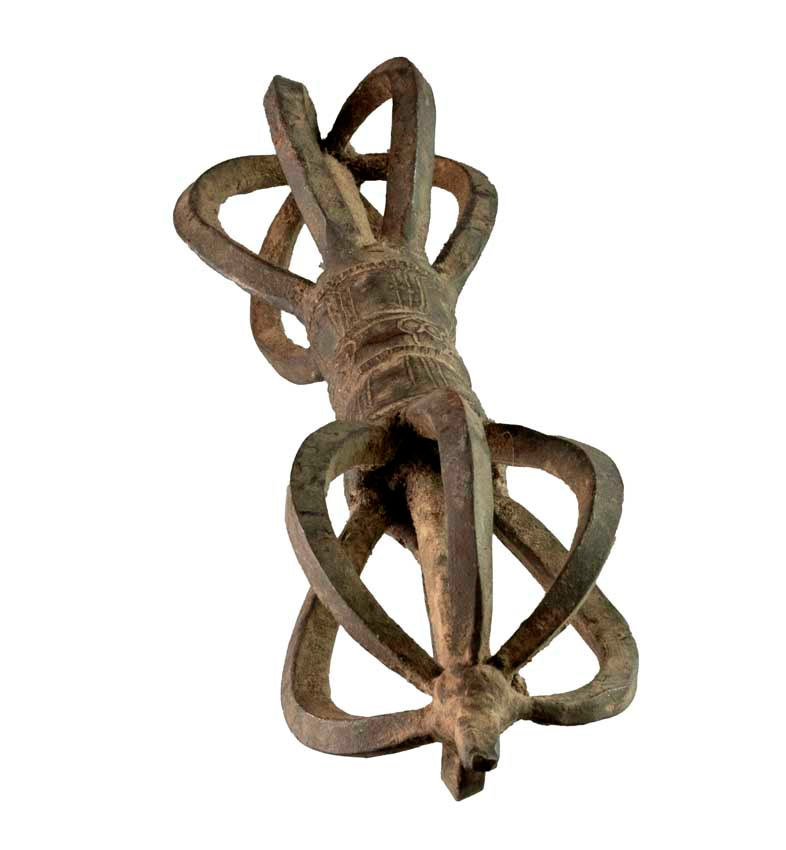Vajra Dorje Tibétain À 7 Branches En Fer – Sceptre Rituel Bouddhiste Vajrayana – Népal