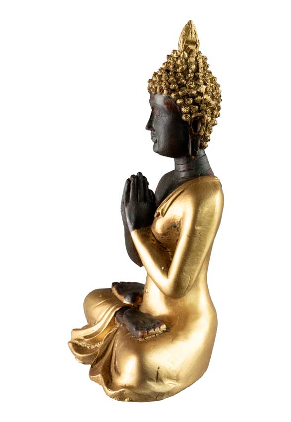 Statue Bouddha Thaïlandais Anjali Mudra 12 cm – Sculpture en polyrésine à la symbolique spirituelle