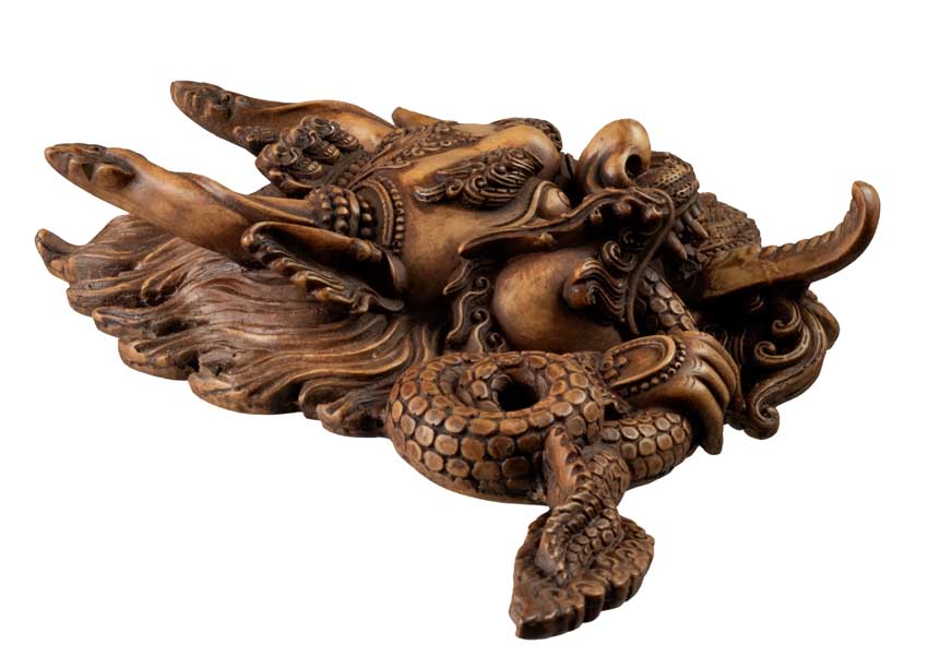 Masque Cheppu en Résine Beige 37 cm – Décoration Murale Népal