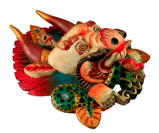Masque Yamantaka En Bois – Décoration Murale Tibétaine Du Népal