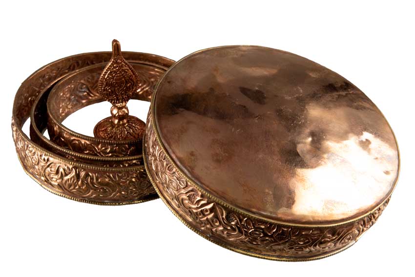 Set De 4 Plateaux Rituels Offrande Du Mandala En Cuivre – Bouddhisme Tibétain