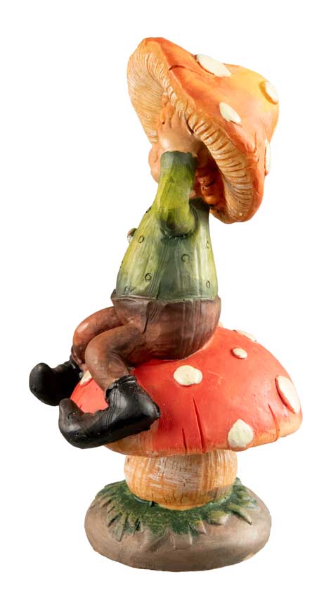 Figurine Lutin Champignon – Elfe d'Automne Féérique en Résine
