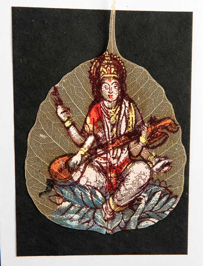 Carte Artisanale Peinture Sur Feuille De Pipal – Saraswati