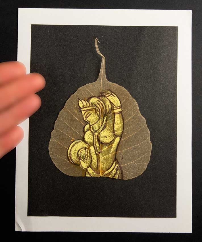 Carte Kamasutra Sur Feuille de Pipal – Peinture Artisanale Indienne