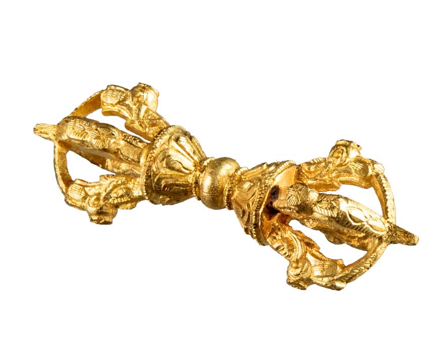 Cloche Bouddhiste Tibétaine avec Dorjé Vajra et Étui – Artisanat Népalais