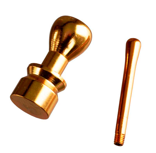Pipe Indienne En Aluminium Jaune – Objet Ethnique Artisanal De Collection
