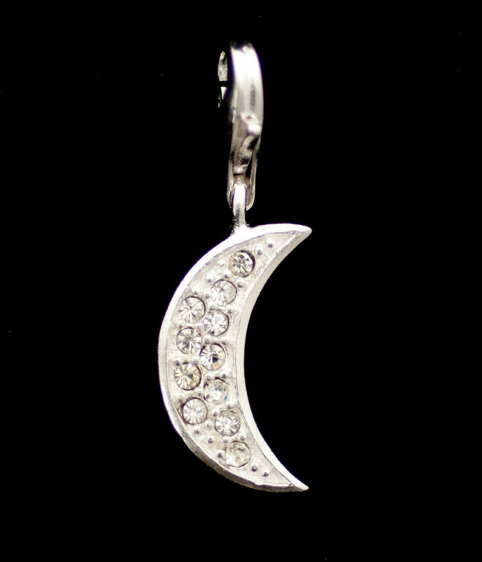 Pendentif Croissant de Lune en Argent 925 – Symbole Maçonnique et Lumière Intérieure