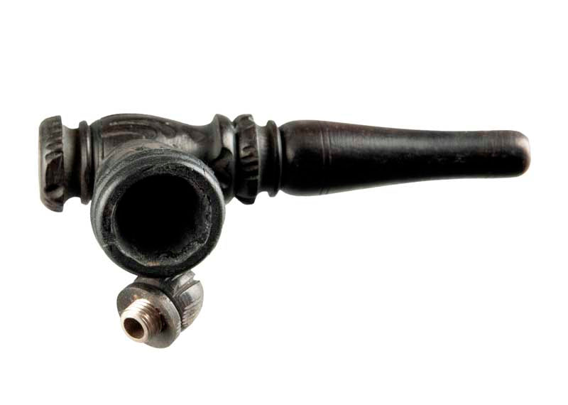 Pipe Indienne Ancienne En Bois – Objet Ethnique Artisanal De Collection