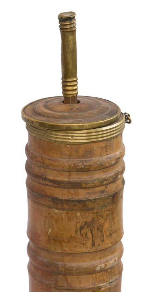 Ancienne Baratte Tibétaine à Thé au Beurre de Yak – Objet Usuel de l’Himalaya