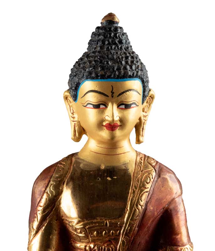 Statue du Bouddha de la Médecine en alliage de cuivre – Artisanat traditionnel du Népal
