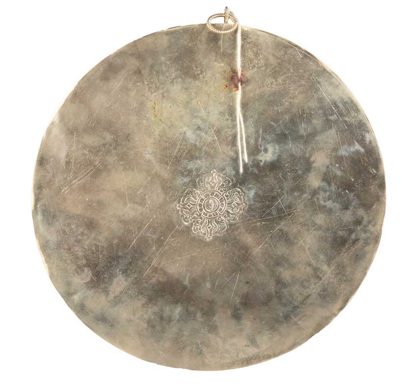 Mandala Bouddhiste Tibétain En Cuivre 28,5 cm – Symboles Ashtamangala Du Népal