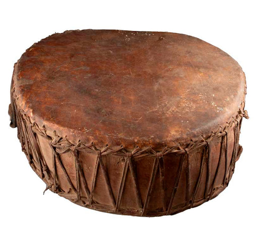 Tambour Chamanique Ancien Dhyangro Jhangri en Bois – Objet Rituel du Népal