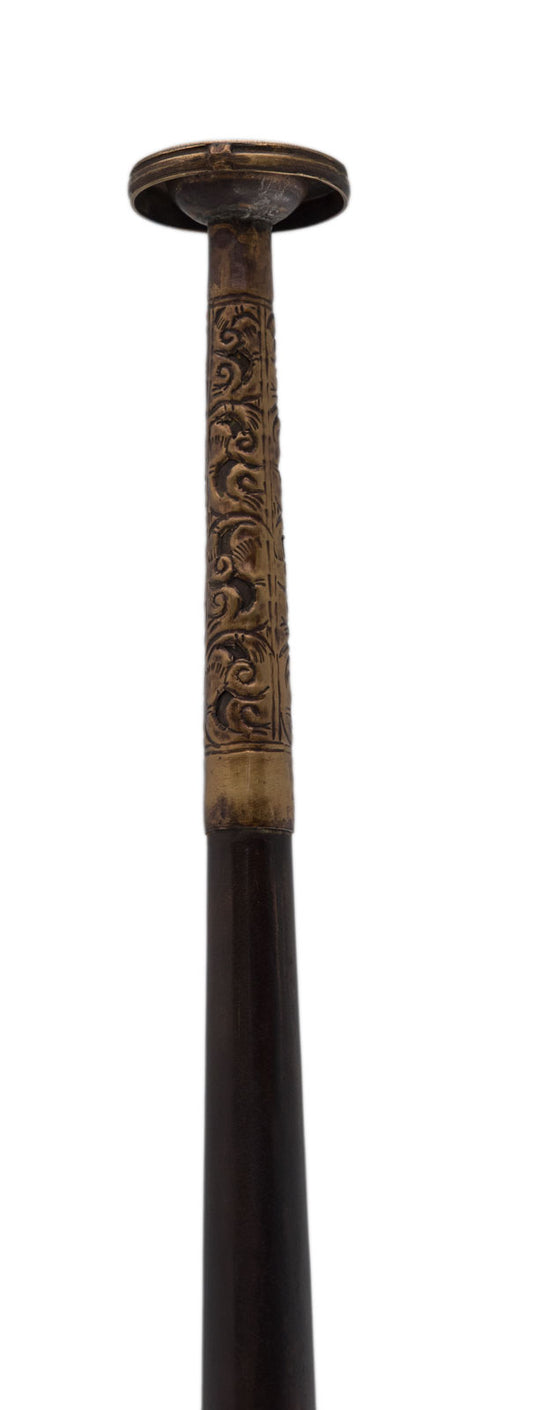 Ancienne trompe monastique tibétaine Dungchen en cuivre – Instrument rituel télescopique