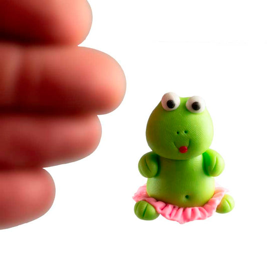Figurine Miniature Grenouille Danseuse En Pâte Polymère – Artisanat Thaïlandais