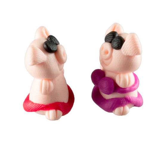Figurines Couple de Cochons en Maillot de Bain – Pâte Polymère de Thaïlande