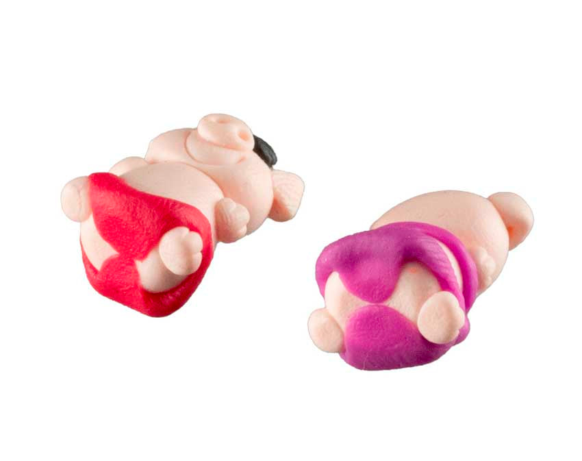 Figurines Couple de Cochons en Maillot de Bain – Pâte Polymère de Thaïlande