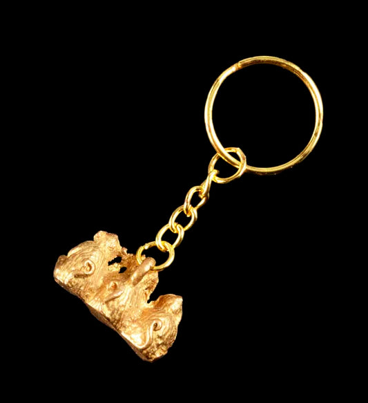 Porte-Clé 3 Singes de la Sagesse en Métal – Symbole Ancestral