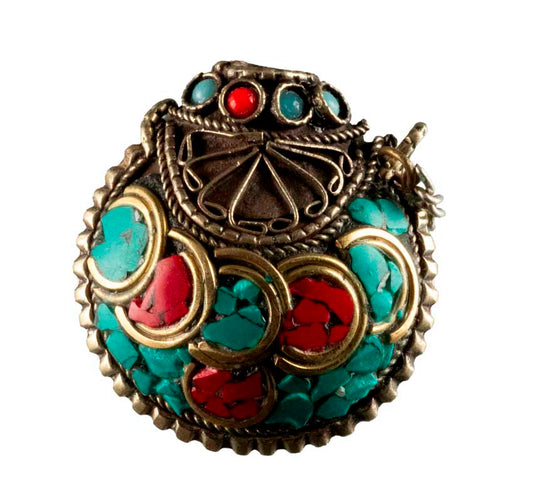 Tabatière Tibétaine Snuff Bottle Turquoise Sans Bouchon