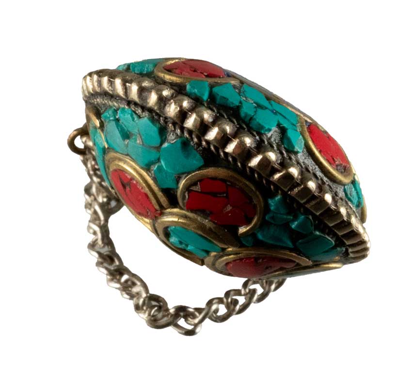 Tabatière Tibétaine Snuff Bottle Turquoise Sans Bouchon