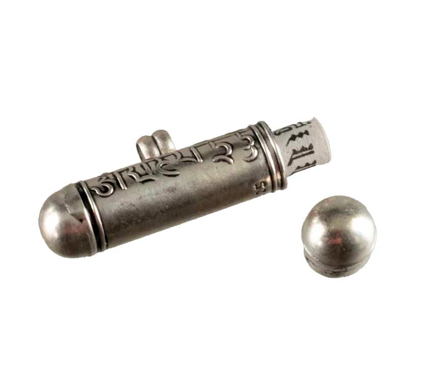 Boîte De Prière Mantra Gau Tibétain En Argent – Bijou Spirituel Bouddhiste Népalais