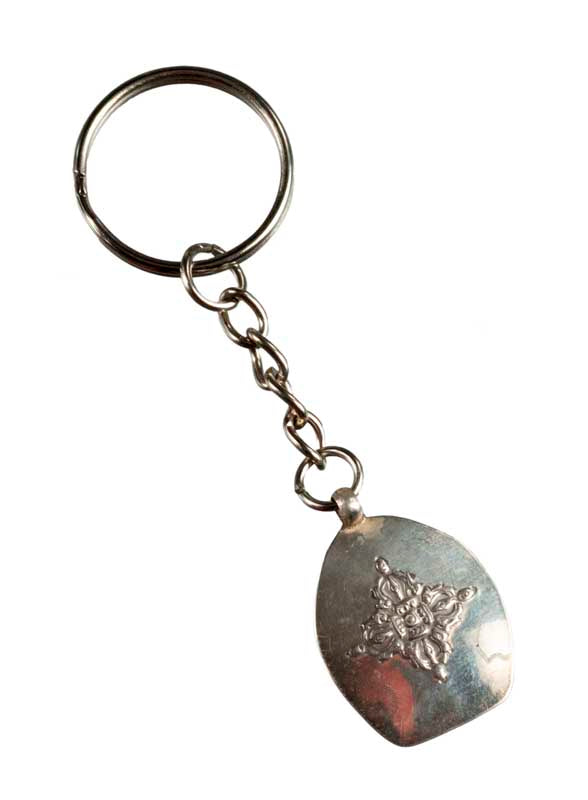 Porte-Clé Tibétain Tara Verte en Argent– Bijou De Sac En Argent Symbole De Compassion