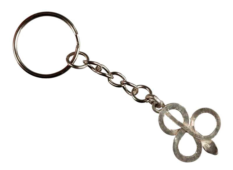 Porte-Clé Serpent en Métal Argenté – Symbole de Transformation